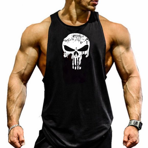 Skull Captain Gym Cotton Singlets